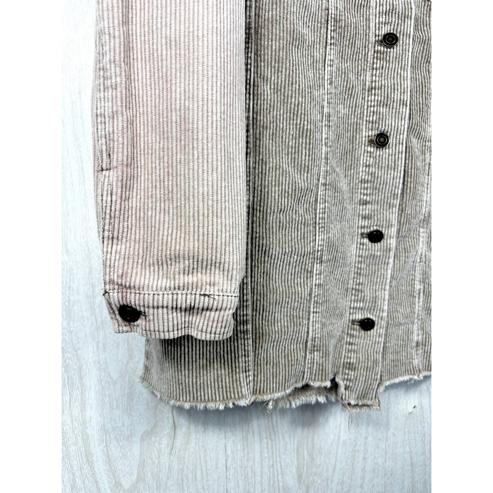 Oli & Hali Corduroy Colorblock Distressed Shacket‎ S Boho Oversized Jacket - Picture 6 of 9